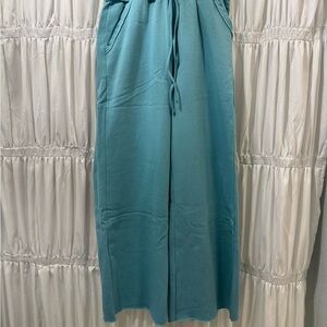 Teal Wide-Leg sweatpants by Zenana Sz M NWOT